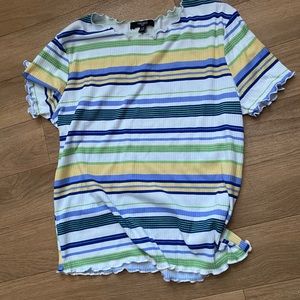 Sort of a small T-shirt, fits well, great conditio